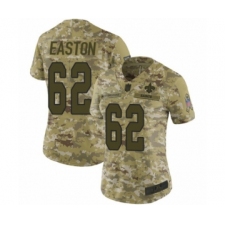 Women's New Orleans Saints #62 Nick Easton Limited Camo 2018 Salute to Service Football Jersey