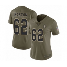 Women's New Orleans Saints #62 Nick Easton Limited Olive 2017 Salute to Service Football Jersey