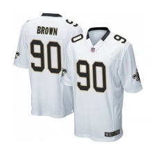 Men's New Orleans Saints #90 Malcom Brown Game White Football Jersey