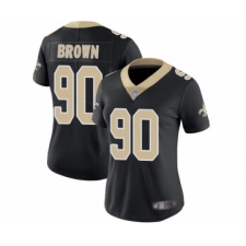 Women's New Orleans Saints #90 Malcom Brown Black Team Color Vapor Untouchable Limited Player Football Jersey