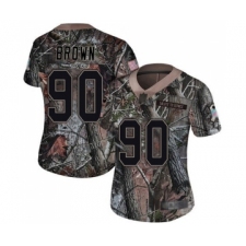 Women's New Orleans Saints #90 Malcom Brown Camo Rush Realtree Limited Football Jersey