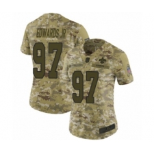 Women's New Orleans Saints #97 Mario Edwards Jr Limited Camo 2018 Salute to Service Football Jersey