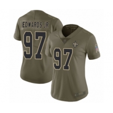 Women's New Orleans Saints #97 Mario Edwards Jr Limited Olive 2017 Salute to Service Football Jersey