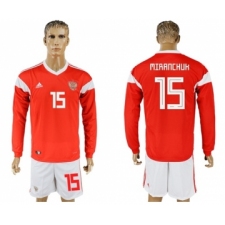 Russia #15 Miranchuk Red Home Long Sleeves Soccer Country Jersey