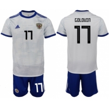 Russia #17 Golovin Away Soccer Country Jersey