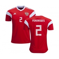 Russia #2 Fernandes Home Soccer Country Jersey