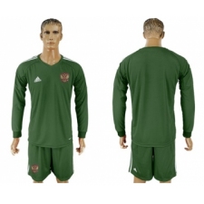 Russia Blank Army Green Long Sleeves Goalkeeper Soccer Country Jersey