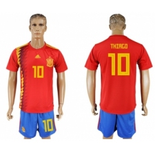 Spain #10 Thiago Home Soccer Country Jersey