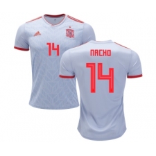Spain #14 Nacho Away Soccer Country Jersey