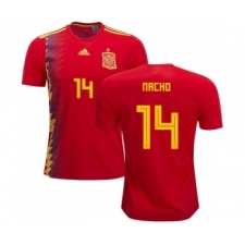 Spain #14 Nacho Home Soccer Country Jersey