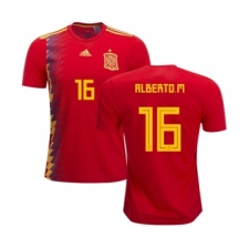 Spain #16 Alberto M. Home Soccer Country Jersey