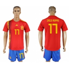 Spain #17 Iago Aspas Home Soccer Country Jersey