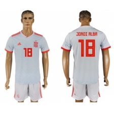 Spain #18 Jordi Alba Away Soccer Country Jersey