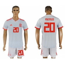 Spain #20 Asensio Away Soccer Country Jersey