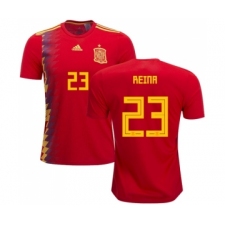 Spain #23 Reina Home Soccer Country Jersey