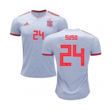 Spain #24 Suso Away Soccer Country Jersey