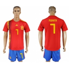 Spain #7 Morata Home Soccer Country Jersey