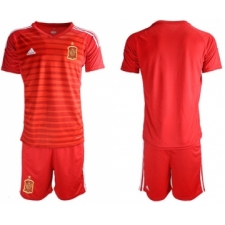 Spain Blank Red Goalkeeper Soccer Country Jersey