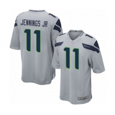 Men's Seattle Seahawks #11 Gary Jennings Jr. Game Grey Alternate Football Jersey