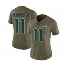 Women's Seattle Seahawks #11 Gary Jennings Jr. Limited Olive 2017 Salute to Service Football Jersey