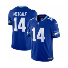 Men's Nike Seattle Seahawks #14 D.K. Metcalf Royal 2023 F.U.S.E. Vapor Limited Throwback Stitched Jersey