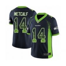 Men's Seattle Seahawks #14 D.K. Metcalf Limited Navy Blue Rush Drift Fashion Football Jersey