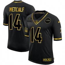 Men's Seattle Seahawks #14 D.K. Metcalf Olive Gold Nike 2020 Salute To Service Limited Jersey