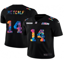 Men's Seattle Seahawks #14 D.K. Metcalf  Rainbow Version Nike Limited Jersey