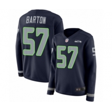 Women's Seattle Seahawks #57 Cody Barton Limited Navy Blue Therma Long Sleeve Football Jersey