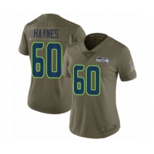 Women's Seattle Seahawks #60 Phil Haynes Limited Olive 2017 Salute to Service Football Jersey