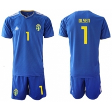 Sweden #1 Olsen Away Soccer Country Jersey