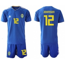 Sweden #12 Johansson Away Soccer Country Jersey