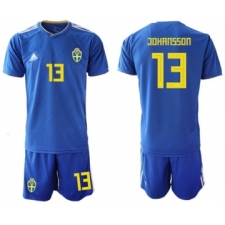 Sweden #13 Johansson Away Soccer Country Jersey
