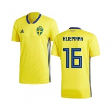 Sweden #16 Hijemark Home Soccer Country Jersey