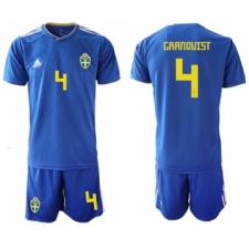 Sweden #4 Granqvist Away Soccer Country Jersey