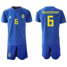 Sweden #6 Augustinsson Away Soccer Country Jersey