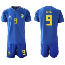 Sweden #9 Berg Away Soccer Country Jersey