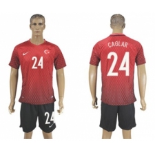 Turkey #24 Caglar Home Soccer Country Jersey