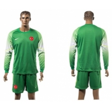 Turkey Blank Green Goalkeeper Long Sleeves Soccer Country Jersey