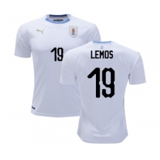 Uruguay #19 Lemos Away Soccer Country Jersey