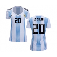 Women's Argentina #20 Lo Celso Home Soccer Country Jersey