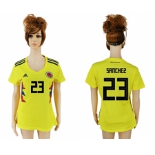 Women's Colombia #23 Sanchez Home Soccer Country Jersey