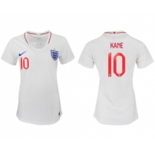 Women's England #10 Kane Home Soccer Country Jersey
