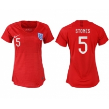 Women's England #5 Stones Away Soccer Country Jersey