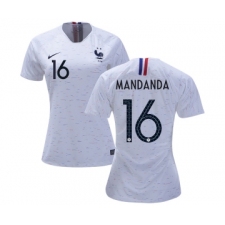 Women's France #16 Mandanda Away Soccer Country Jersey