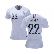 Women's France #22 Mendy Away Soccer Country Jers