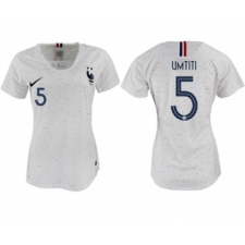 Women's France #5 Umtiti Away Soccer Country Jersey
