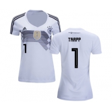 Women's Germany #1 Trapp White Home Soccer Country Jersey