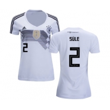 Women's Germany #2 Sule White Home Soccer Country Jersey