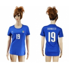 Women's Italy #19 Bonucci Home Soccer Country Jersey